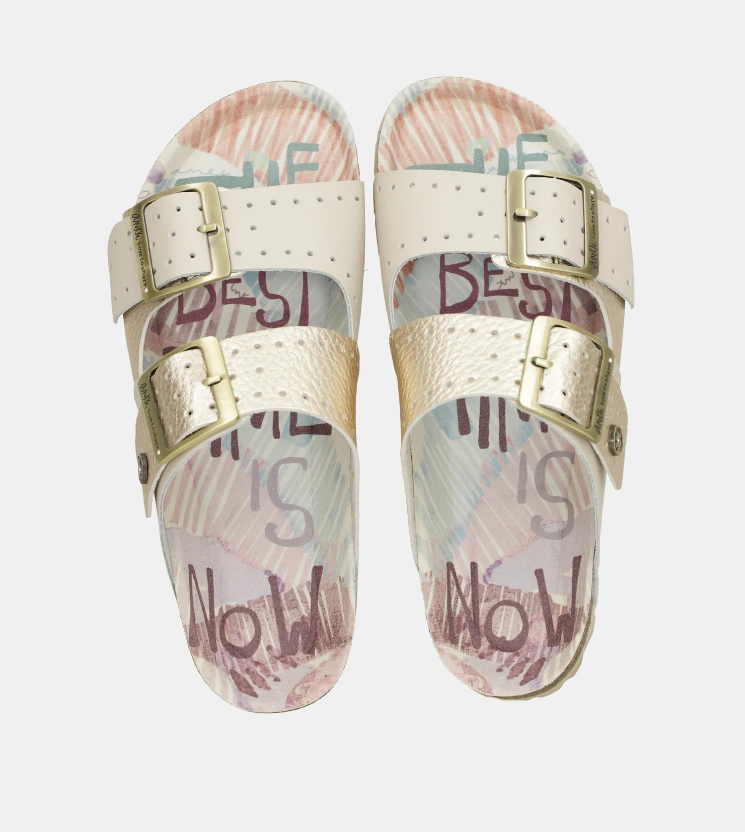 Women's gold bio sandals