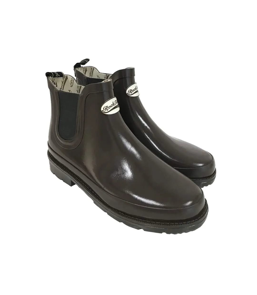 Womens/ladies gloss urban chelsea boot dark chocolate Rockfish