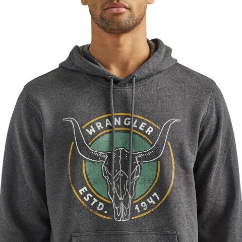 Wrangler Men's Pullover Hoodie - Regular Fit in Caviar Heather