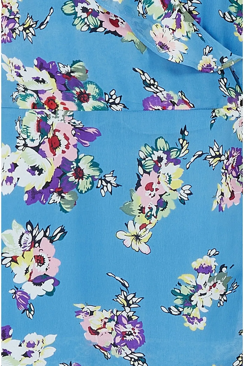 Yumi Blue Floral Wrap Dress