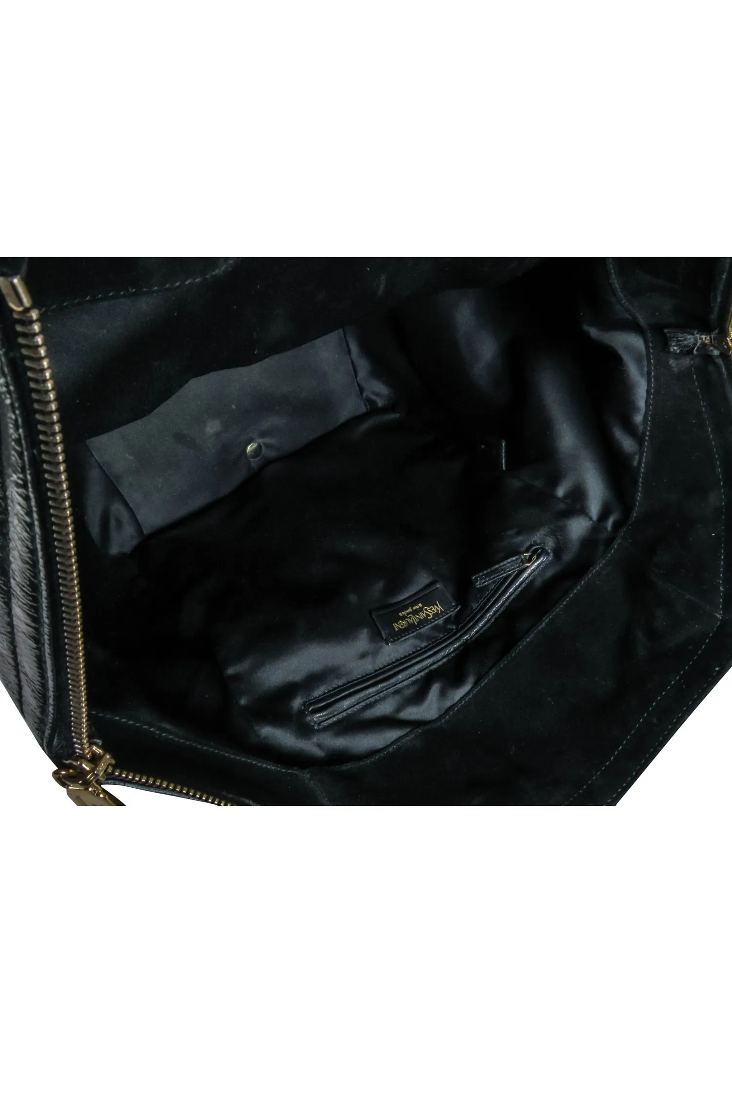 Yves Saint Laurent - Black Patent Leather Downtown Tote