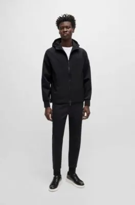 Zip-up hoodie with contrast inserts